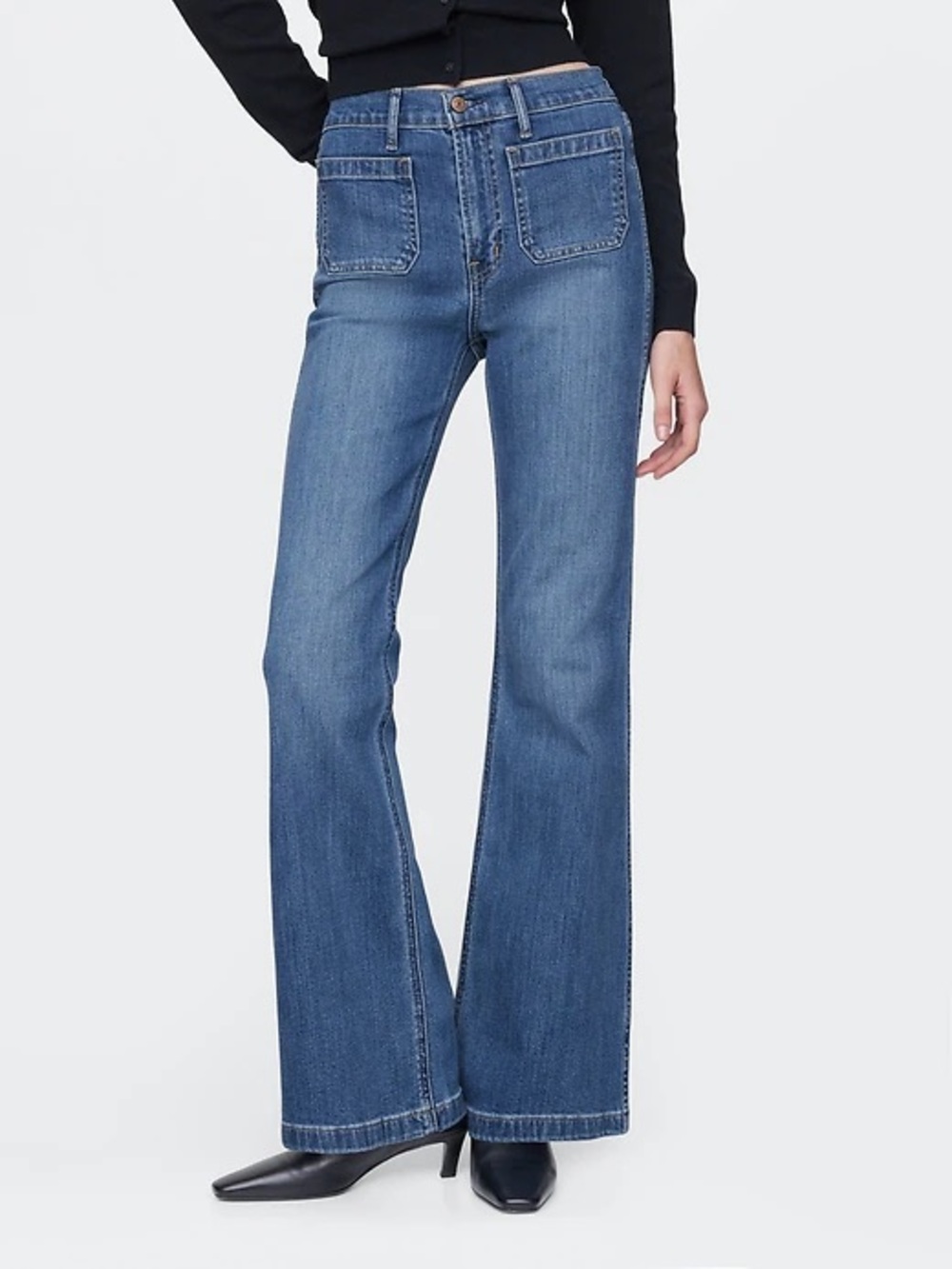 GAP Medium Blue High-Rise Wide-Leg Jeans